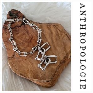 ANTHROPOLOGIE Link Earrings/Bracelet Set